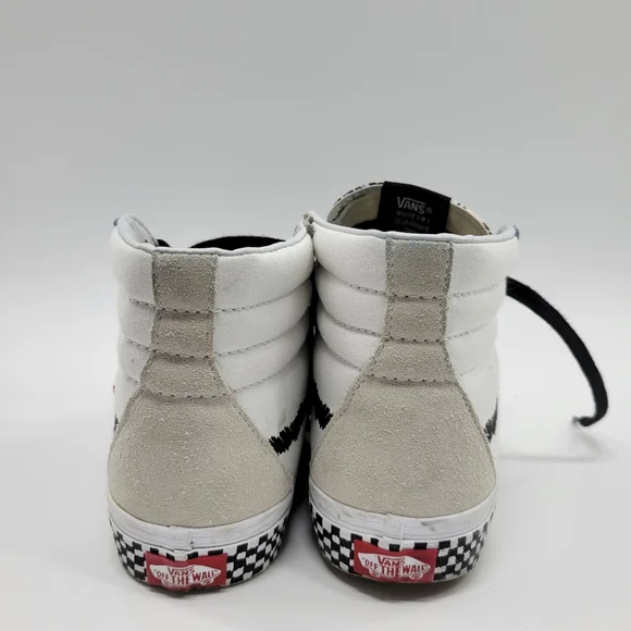 Vans. Unisex SK8-Hi Reissue DIY Black/ True White Skate Shoe - Picture 6 of 12